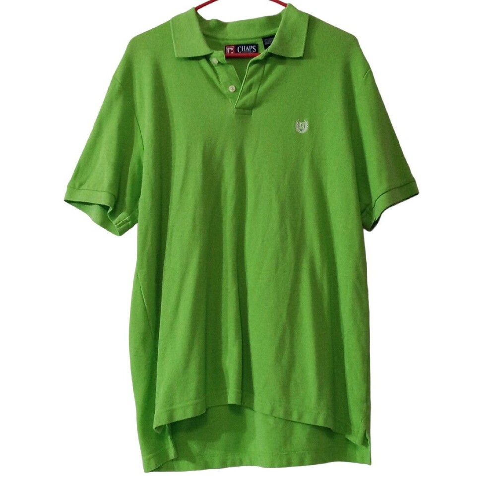 Men's Chaps Polo Green Shirt Size Large